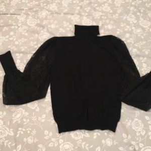 Forever 21 Medium Black Sweater Lace Arms - Fits Small